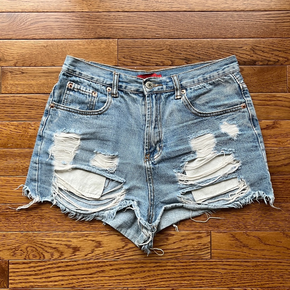 Distressed Denim Shorts